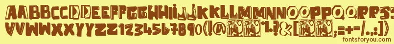 AntiFolk Font – Brown Fonts on Yellow Background