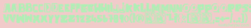 AntiFolk Font – Green Fonts on Pink Background