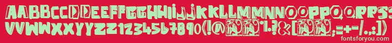 Шрифт AntiFolk – зелёные шрифты на красном фоне