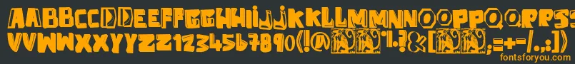 フォントAntiFolk – 黒い背景にオレンジの文字