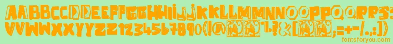 Police AntiFolk – polices orange sur fond vert
