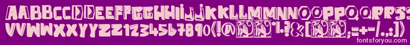 AntiFolk Font – Pink Fonts on Purple Background
