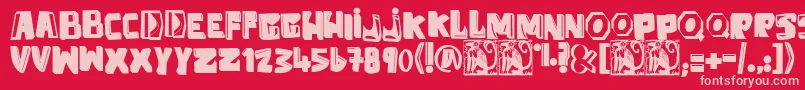 Fonte AntiFolk – fontes rosa em um fundo vermelho