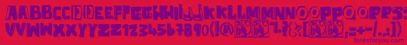 AntiFolk Font – Purple Fonts on Red Background