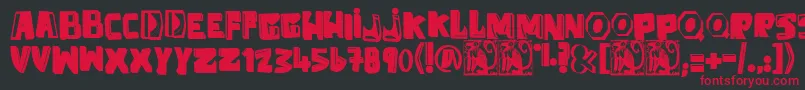 AntiFolk-fontti – punaiset fontit mustalla taustalla