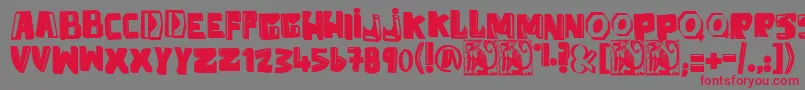AntiFolk Font – Red Fonts on Gray Background