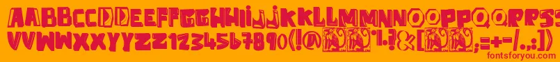 AntiFolk Font – Red Fonts on Orange Background