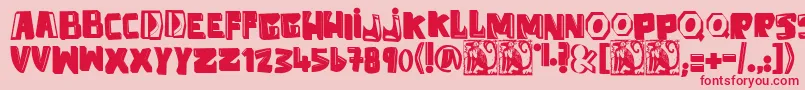 フォントAntiFolk – ピンクの背景に赤い文字