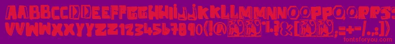 AntiFolk Font – Red Fonts on Purple Background