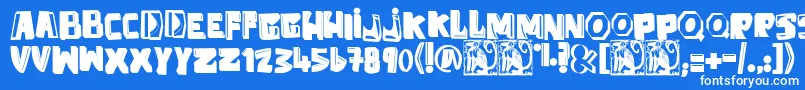 Шрифт AntiFolk – белые шрифты на синем фоне
