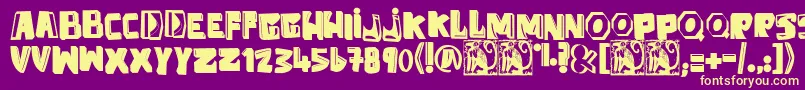 AntiFolk Font – Yellow Fonts on Purple Background