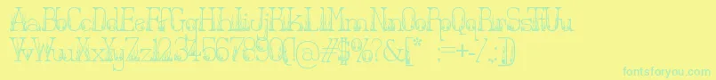 Czcionka Hotsecretary – zielone czcionki na żółtym tle