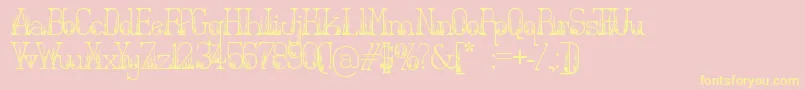 Hotsecretary Font – Yellow Fonts on Pink Background