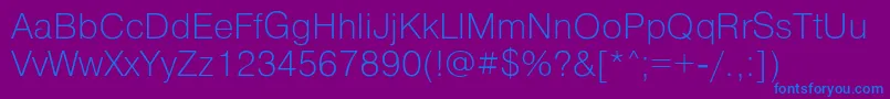 フォントPragmaticalightc – 紫色の背景に青い文字