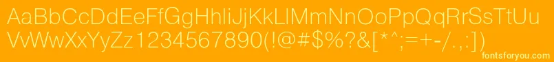 Pragmaticalightc Font – Yellow Fonts on Orange Background