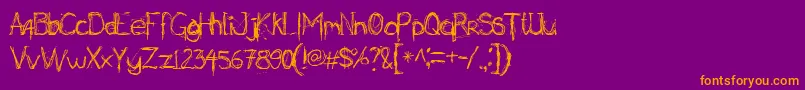 SecretSticks Font – Orange Fonts on Purple Background