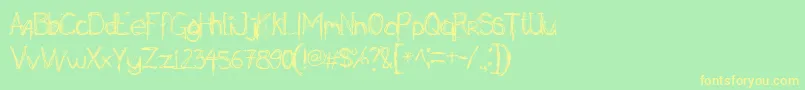 SecretSticks Font – Yellow Fonts on Green Background