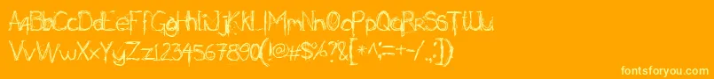 SecretSticks Font – Yellow Fonts on Orange Background