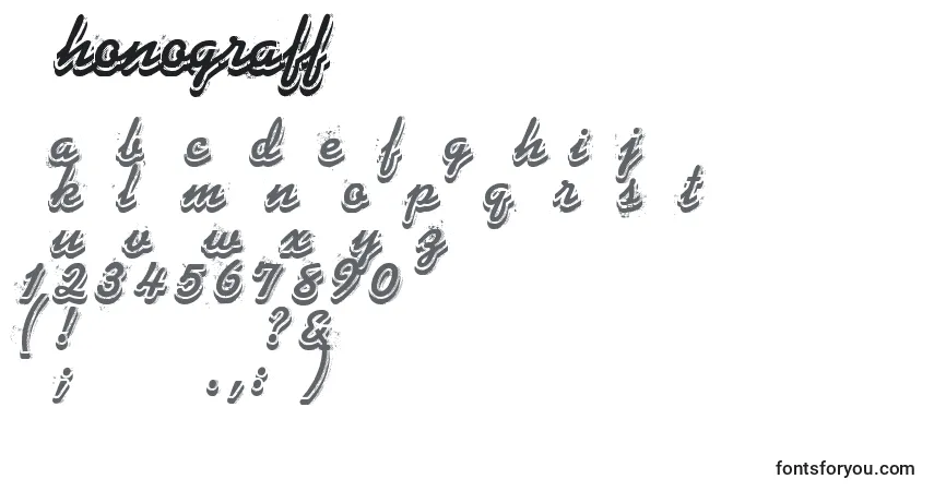 Czcionka Phonograff – alfabet, cyfry, specjalne znaki
