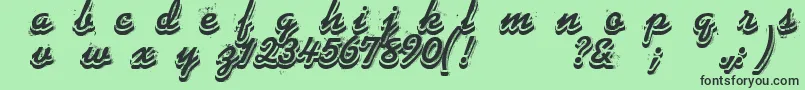 フォントPhonograff – 緑の背景に黒い文字