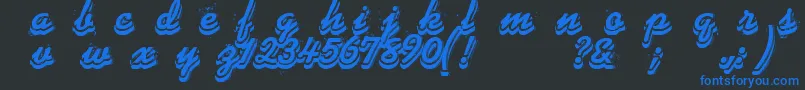 フォントPhonograff – 黒い背景に青い文字