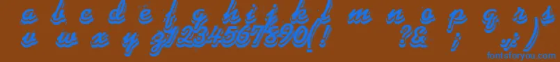 Phonograff-Schriftart – Blaue Schriften auf braunem Hintergrund