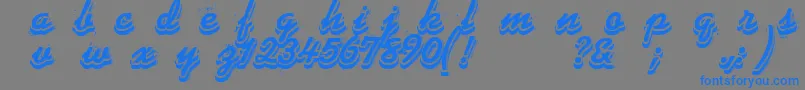 Phonograff Font – Blue Fonts on Gray Background