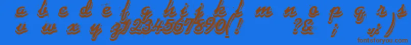 Phonograff Font – Brown Fonts on Blue Background