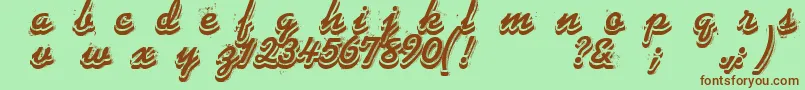 Phonograff Font – Brown Fonts on Green Background