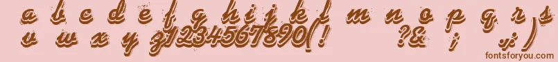フォントPhonograff – ピンクの背景に茶色のフォント
