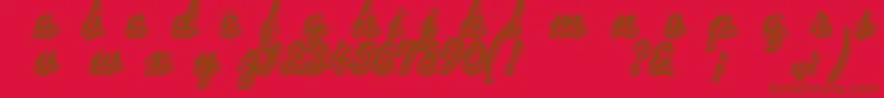 フォントPhonograff – 赤い背景に茶色の文字