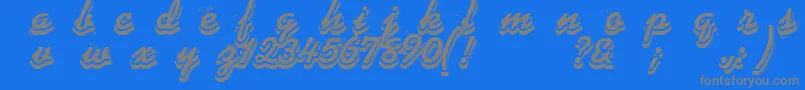 フォントPhonograff – 青い背景に灰色の文字