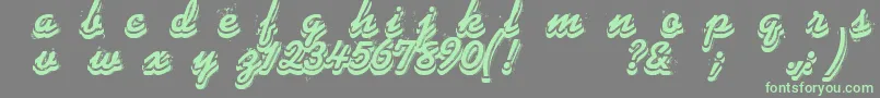 Phonograff Font – Green Fonts on Gray Background