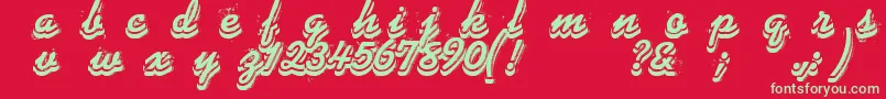 Phonograff Font – Green Fonts on Red Background