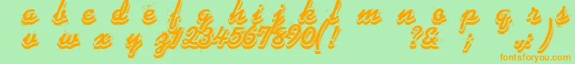 Phonograff Font – Orange Fonts on Green Background