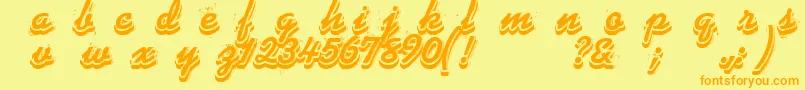 Phonograff Font – Orange Fonts on Yellow Background
