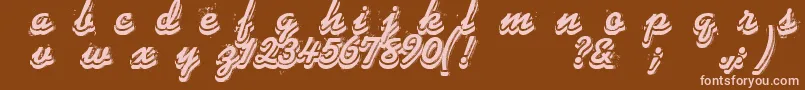 Phonograff Font – Pink Fonts on Brown Background