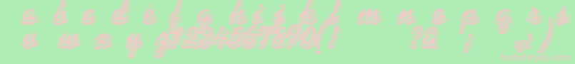 フォントPhonograff – 緑の背景にピンクのフォント