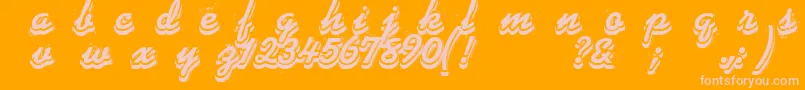Phonograff Font – Pink Fonts on Orange Background