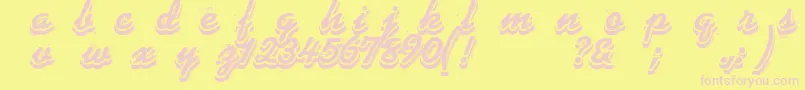 Phonograff-Schriftart – Rosa Schriften auf gelbem Hintergrund