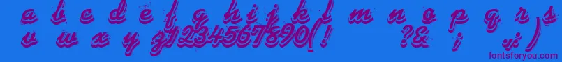 Шрифт Phonograff – фиолетовые шрифты на синем фоне