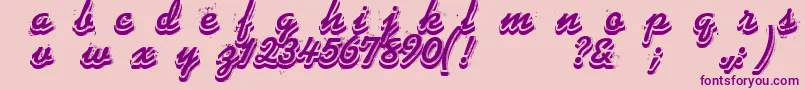 Phonograff-Schriftart – Violette Schriften auf rosa Hintergrund