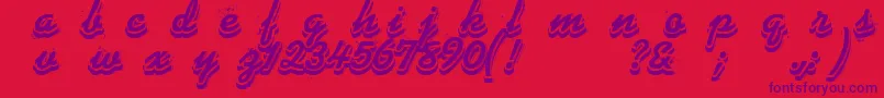 Phonograff Font – Purple Fonts on Red Background