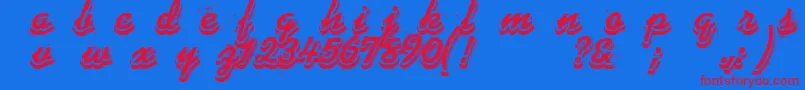 Phonograff Font – Red Fonts on Blue Background