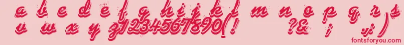 Phonograff-Schriftart – Rote Schriften auf rosa Hintergrund