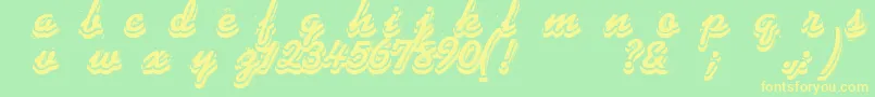 Phonograff Font – Yellow Fonts on Green Background