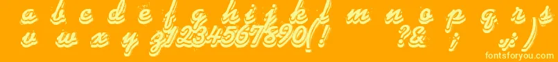 フォントPhonograff – オレンジの背景に黄色の文字