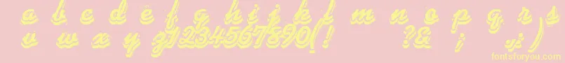 Phonograff Font – Yellow Fonts on Pink Background