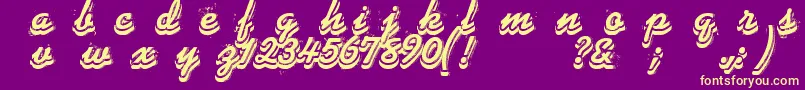 フォントPhonograff – 紫の背景に黄色のフォント