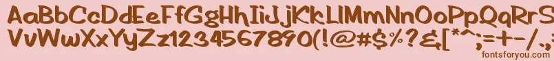 HandOfRodV1.1 Font – Brown Fonts on Pink Background